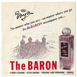 1967 The Baron Man’s Cologne After Shave Bottle Castle Vintage Magazine Print Ad